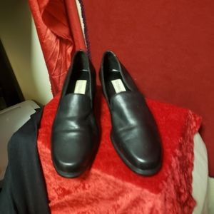 VICTORIA SPENCER-"AUSTIN"-BLACK LEATHER SLIP ON LOAFER/Sz.